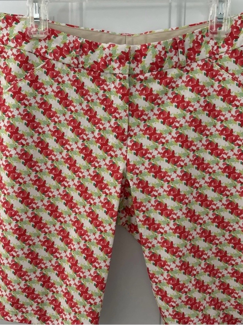 Peter Millar Women’s Floral Capri Shorts in Red, Green, Cream